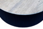 Walton Travertine Top Coffee Table with Black Acacia Wood Base Walton Travertine Top Coffee Table with Black Acacia Wood Base