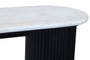 Walton Travertine Top Console Table with Black Acacia Wood Legs Walton Travertine Top Console Table with Black Acacia Wood Legs