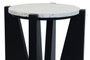 Winton Travertine Top Side Table With Black Acacia Wood Frame Winton Travertine Top Side Table With Black Acacia Wood Frame