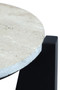 Winton Travertine Top Side Table With Black Acacia Wood Frame Winton Travertine Top Side Table With Black Acacia Wood Frame
