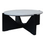 Winton Travertine Top Coffee Table With Black Acacia Wood Frame Winton Travertine Top Coffee Table With Black Acacia Wood Frame