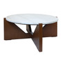 Winton Travertine Top Coffee Table With Acacia Wood Frame Winton Travertine Top Coffee Table With Acacia Wood Frame