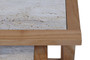 Womad Large Set Of 2 Wooden Side Tables With Travertine Tops Womad Large Set Of 2 Wooden Side Tables With Travertine Tops