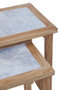 Womad Small Set Of 2 Wooden Side Tables With White Marble Tops Womad Small Set Of 2 Wooden Side Tables With White Marble Tops