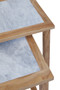 Womad Small Set Of 2 Wooden Side Tables With White Marble Tops Womad Small Set Of 2 Wooden Side Tables With White Marble Tops