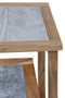 Womad Large Set Of 2 Wooden Side Tables With White Marble Tops Womad Large Set Of 2 Wooden Side Tables With White Marble Tops