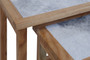 Womad Large Set Of 2 Wooden Side Tables With White Marble Tops Womad Large Set Of 2 Wooden Side Tables With White Marble Tops