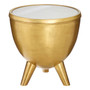 Crest Brass Finish White Marble Top Table