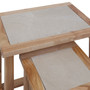 Womad Small Set Of 2 Wooden Side Tables With Cream Marble Tops Womad Small Set Of 2 Wooden Side Tables With Cream Marble Tops
