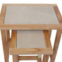 Womad Small Set Of 2 Wooden Side Tables With Cream Marble Tops Womad Small Set Of 2 Wooden Side Tables With Cream Marble Tops