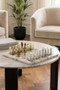 Flos White Marble and Green Onyx Small Chess Set