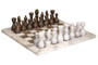 Flos Carved White and Grey Small Marble Chess Set