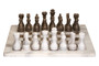 Flos Carved White and Grey Small Marble Chess Set