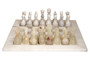 Flos Carved White Marble and Green Onyx Chess Set
