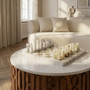 Flos Carved White Marble and Green Onyx Chess Set