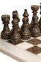 Flos Carved White and Grey Large Marble Chess Set