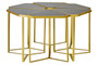 Jodie Six Piece Black Mirror And Gold Frame Table Set Seconds