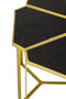 Jodie Six Piece Black Mirror And Gold Frame Table Set Seconds