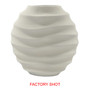 Mira Small Ivory Finish Rippled Round Vase