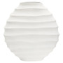 Mira Large Ivory Finish Rippled Round Vase