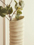 Mira Large Ivory Finish Rippled Vase