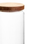 Freska Ribbed Round Glass Jar with Acacia Wood Lid 1600ml