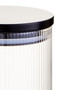 Freska Ribbed Round Glass Jar with Black Lid 1000ml