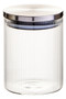 Freska Ribbed Round Glass Jar with Silver Lid 700ml
