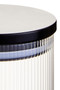 Freska Ribbed Round Glass Jar with Black Lid 500ml