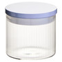 Freska Ribbed Round Glass Jar with White Lid 500ml