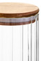 Freska Ribbed Round Glass Jar with Acacia Wood Lid 800ml