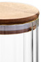 Freska Ribbed Round Glass Jar with Acacia Wood Lid 550ml