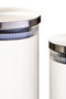 Freska Set of Five Ribbed Round Glass Jars with Silver Lids