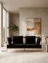 Novo Black Velvet and Rose Gold  2 Seater Sofa