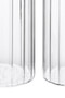 Freska Set of Five Ribbed Round Clear Glass Jars with Acacia Wood Lids