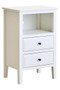 Heritage Two Drawer White Finish Wood Side Table
