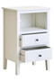 Heritage Two Drawer White Finish Wood Side Table