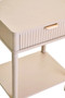 Heritage One Drawer Reed Detail Taupe Wood Side Table