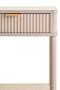 Heritage One Drawer Reed Detail Taupe Wood Side Table