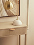 Heritage Two Drawer Reed Detail Taupe Wood Console Table