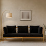 Novo Black Velvet and Rose Gold Frame 3 Seater Sofa