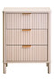 Heritage Reed Detail Taupe Finish Three Drawer Chest