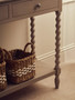 Heritage Two Drawer Bobble Detail Grey Wood Console Table