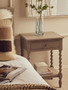 Heritage One Drawer Bobble Detail Grey Wood Side Table