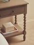 Heritage One Drawer Bobble Detail Grey Wood Side Table