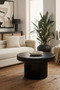 Trento Black Metal Round Ridge Detail Coffee Table