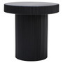 Trento Black Metal Round Ridge Detail Side Table