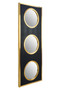 Cardona Black Shagreen Effect Wall Mirror with Gold Frame