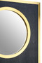 Cardona Black Shagreen Effect Wall Mirror with Gold Frame