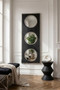 Cardona Black Shagreen Effect Wall Mirror with Silver Frame